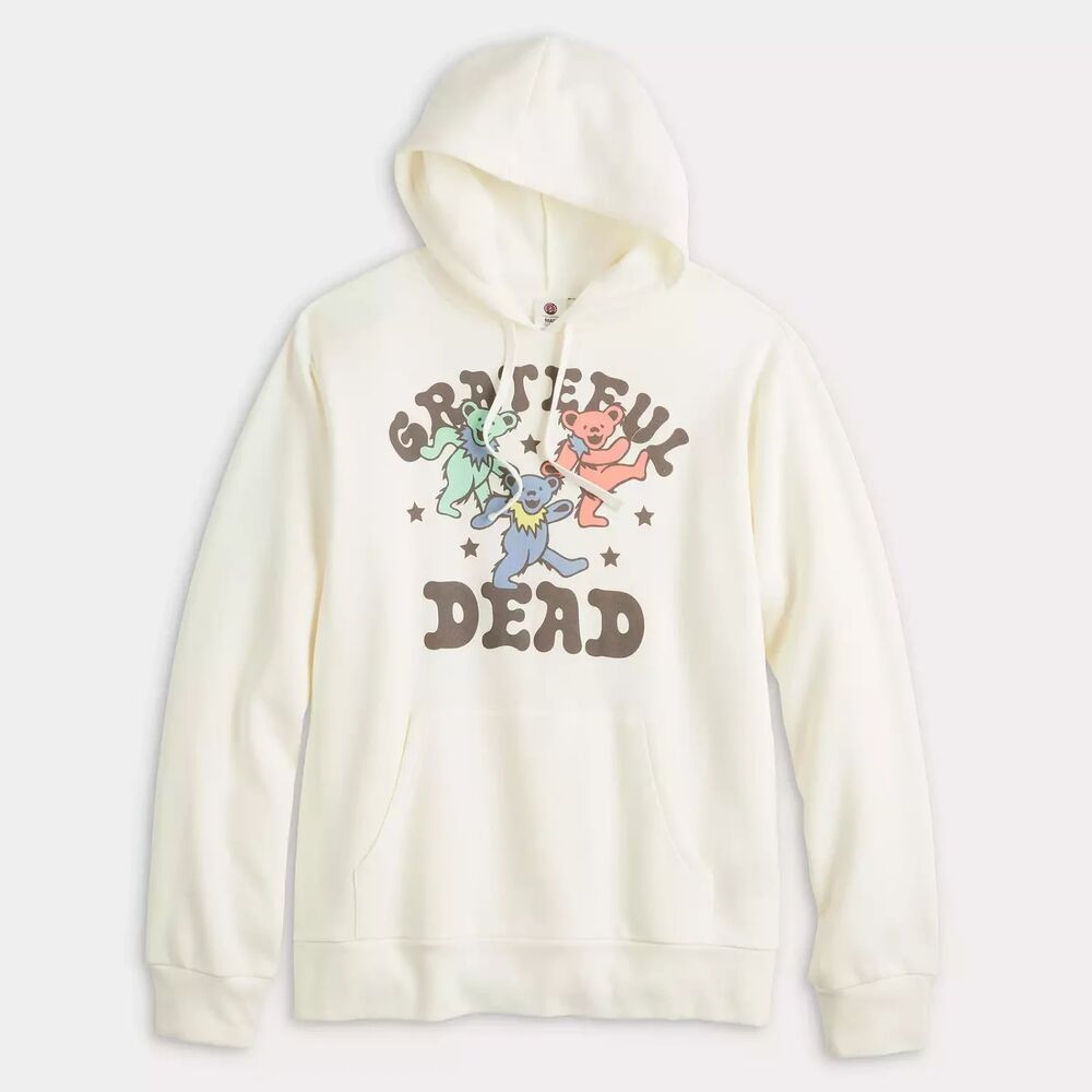 Men's Grateful Dead Stars Graphic Hoodie Sweatshirt Shirt White L new